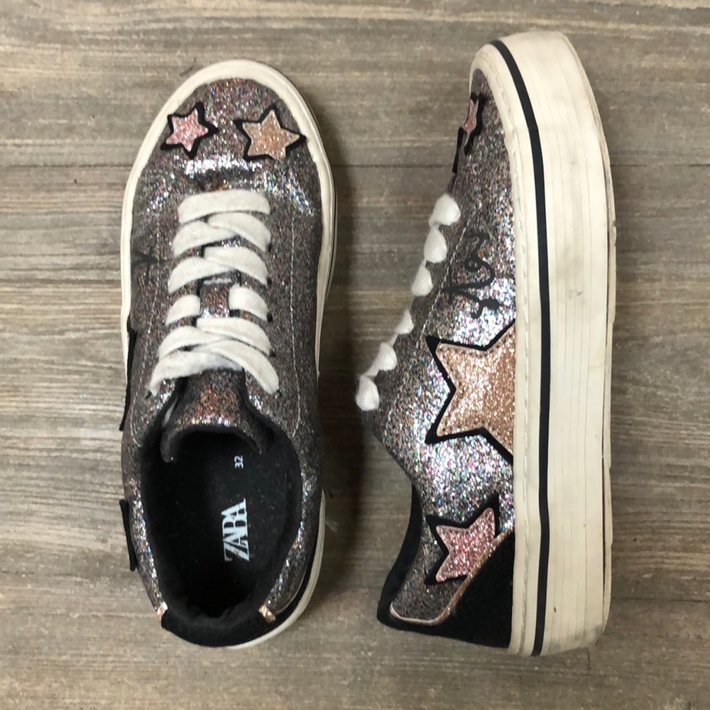Zara Girls Glitter Sneakers